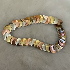 Vintage elastic gold, copper & silver plated belt